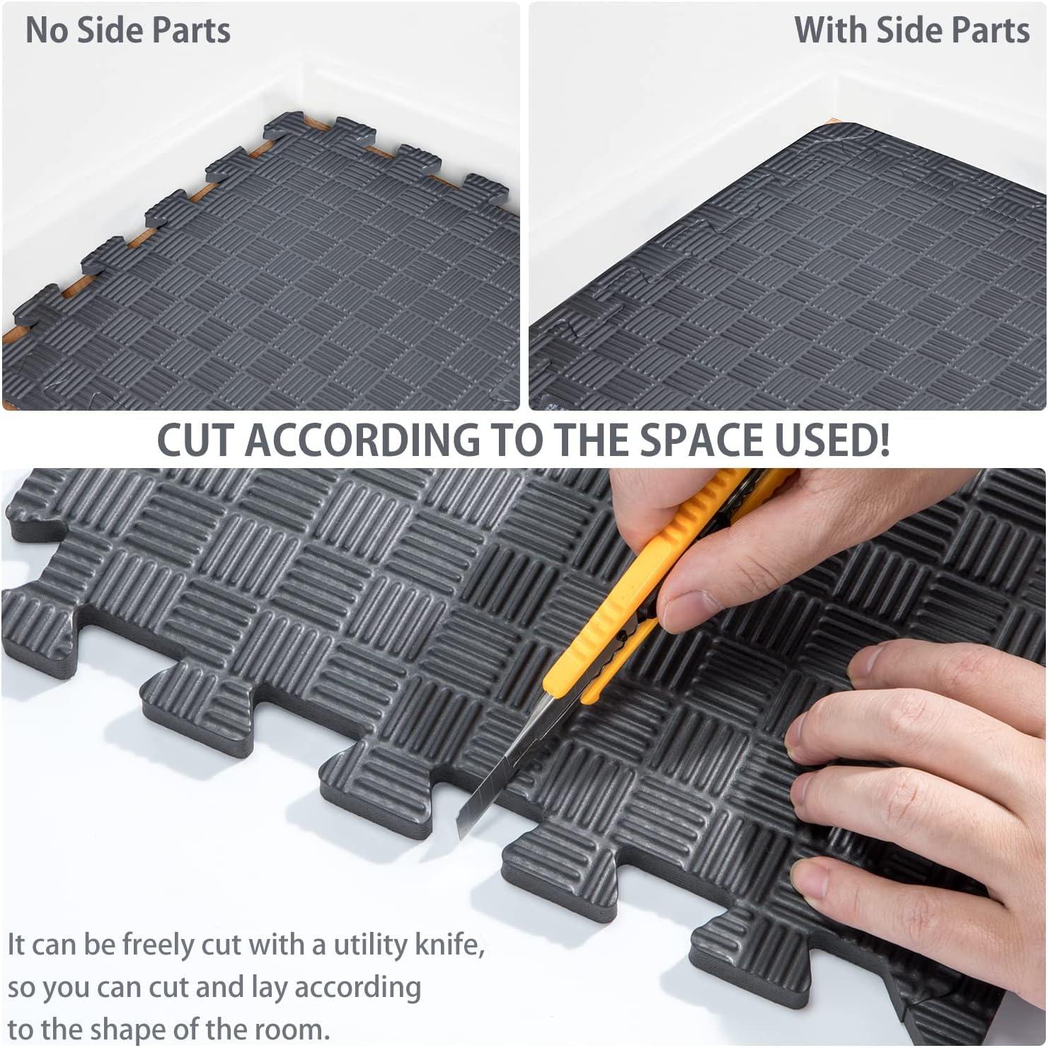 image:imageGym Flooring Puzzle Exercise Mats Sportneer 12 Thick 12 x 12 Interlocking Floor Mats EVA Foam Exercise Tiles for Home Gym Fitness Equipments with Border Waterproof Workout AntiSlip Mat 12 Sqft174 Sqft