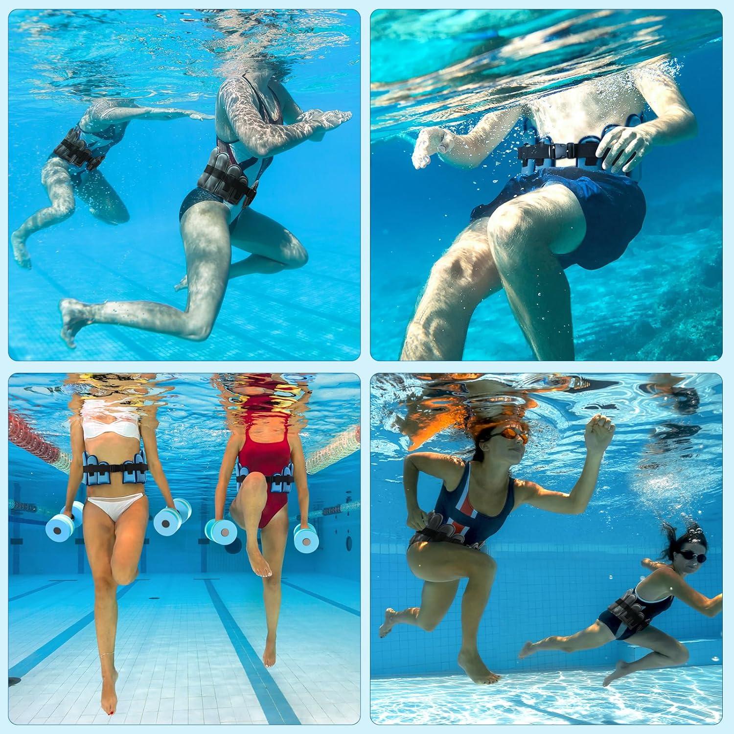 image:imageSportneer Aqua Belt Water Aerobics Equipment Aqua Float Belts Swimming Pool Exercise Set with Adjustable Buoyancy Blocks Jogger Floatation Belt for Adults Youth Aquatic Fitness Training
