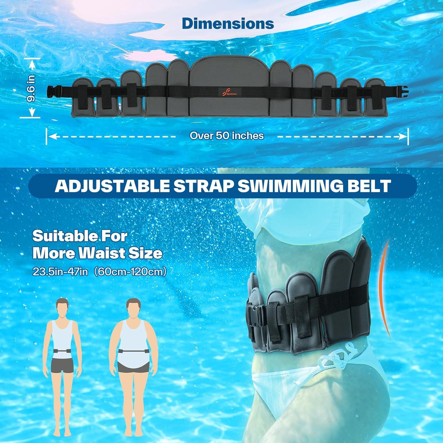 image:imageSportneer Aqua Belt Water Aerobics Equipment Aqua Float Belts Swimming Pool Exercise Set with Adjustable Buoyancy Blocks Jogger Floatation Belt for Adults Youth Aquatic Fitness Training