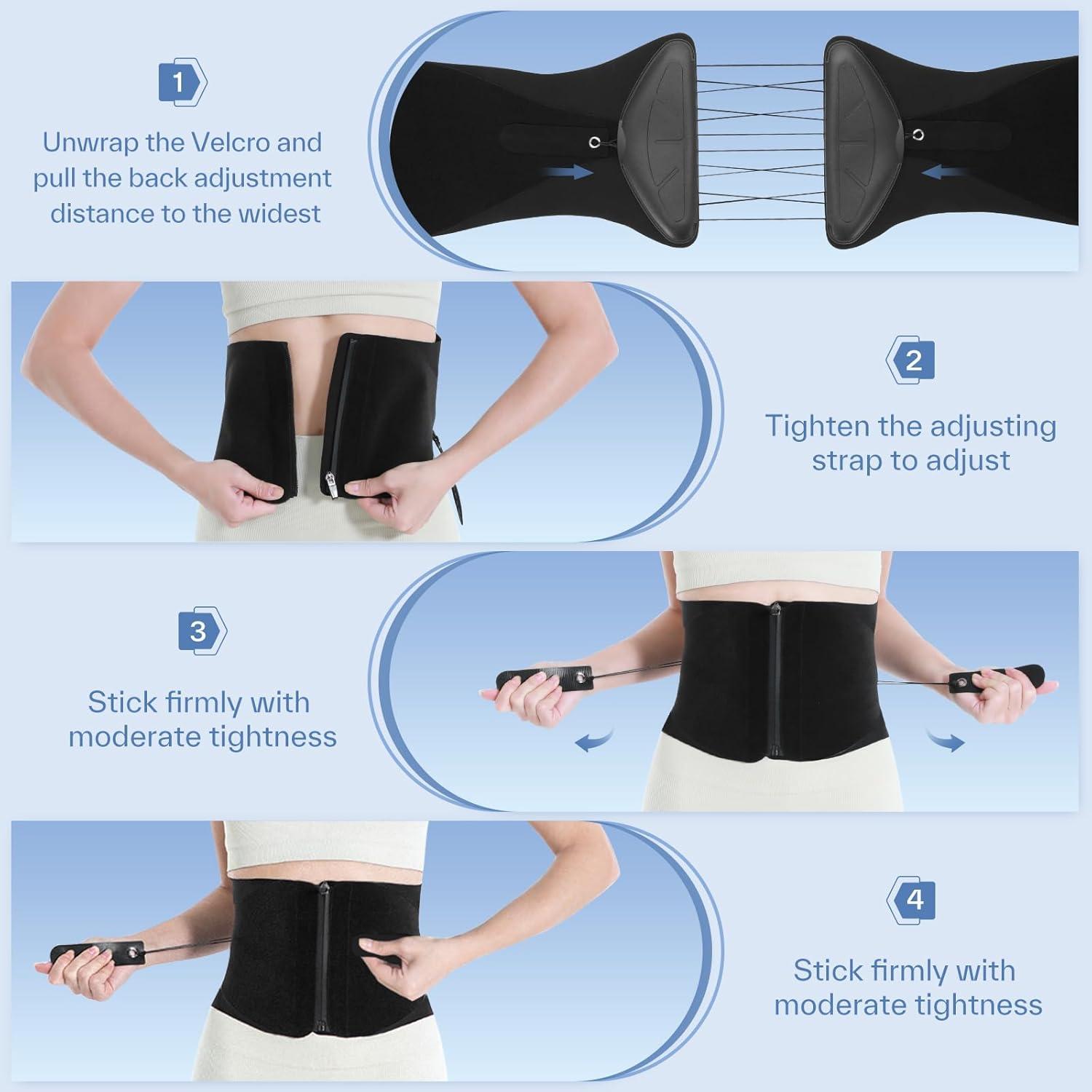 image:imageSportneer Back Support Waist Trimmer Belt Adjustable Back Brace Lumbar Support with Pulley System Waist Belt for Women Men