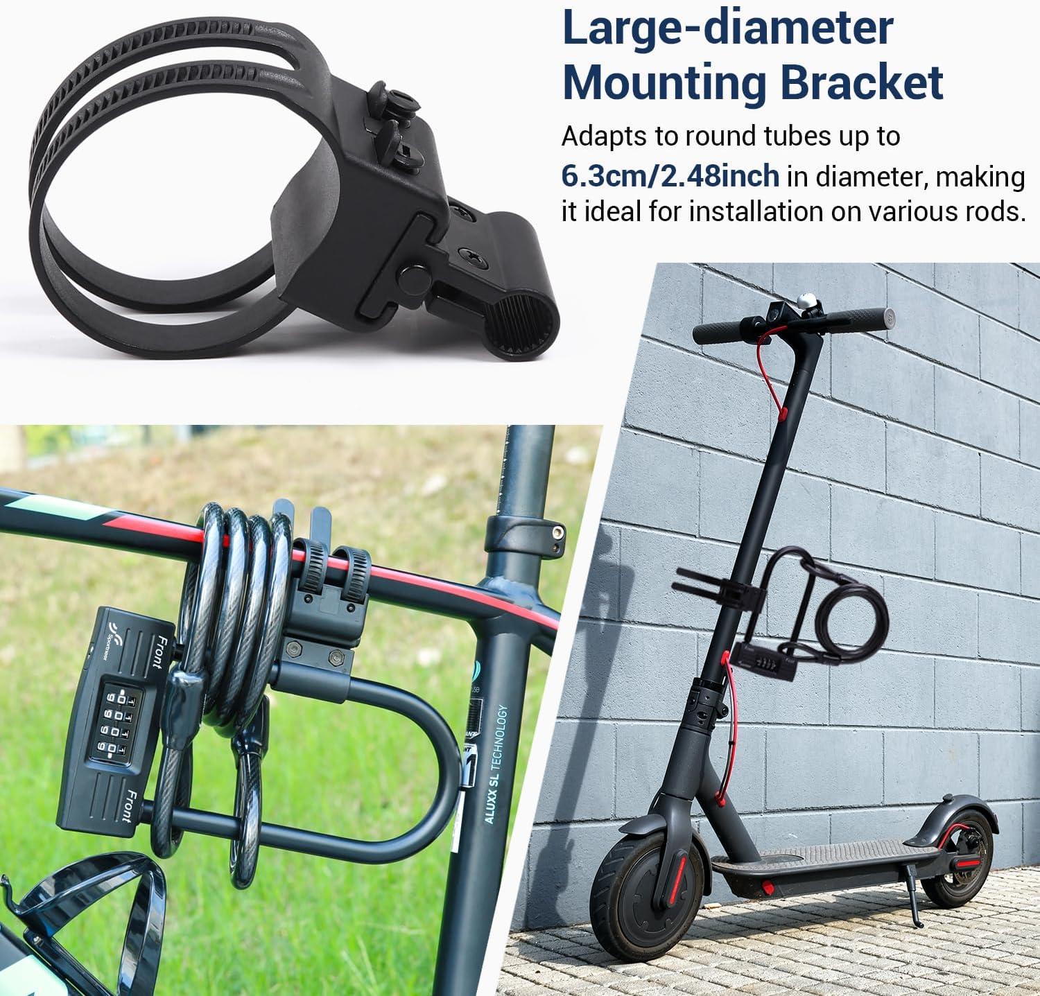 image:imageSportneer Bike Lock 14mm Keyless Combination Bike Lock with 5ft Security Steel Cable Heavy Duty Anti Theft Shackle Bicycle ULocks with Mounting Bracket for Road Mountain Electric amp Folding Bike