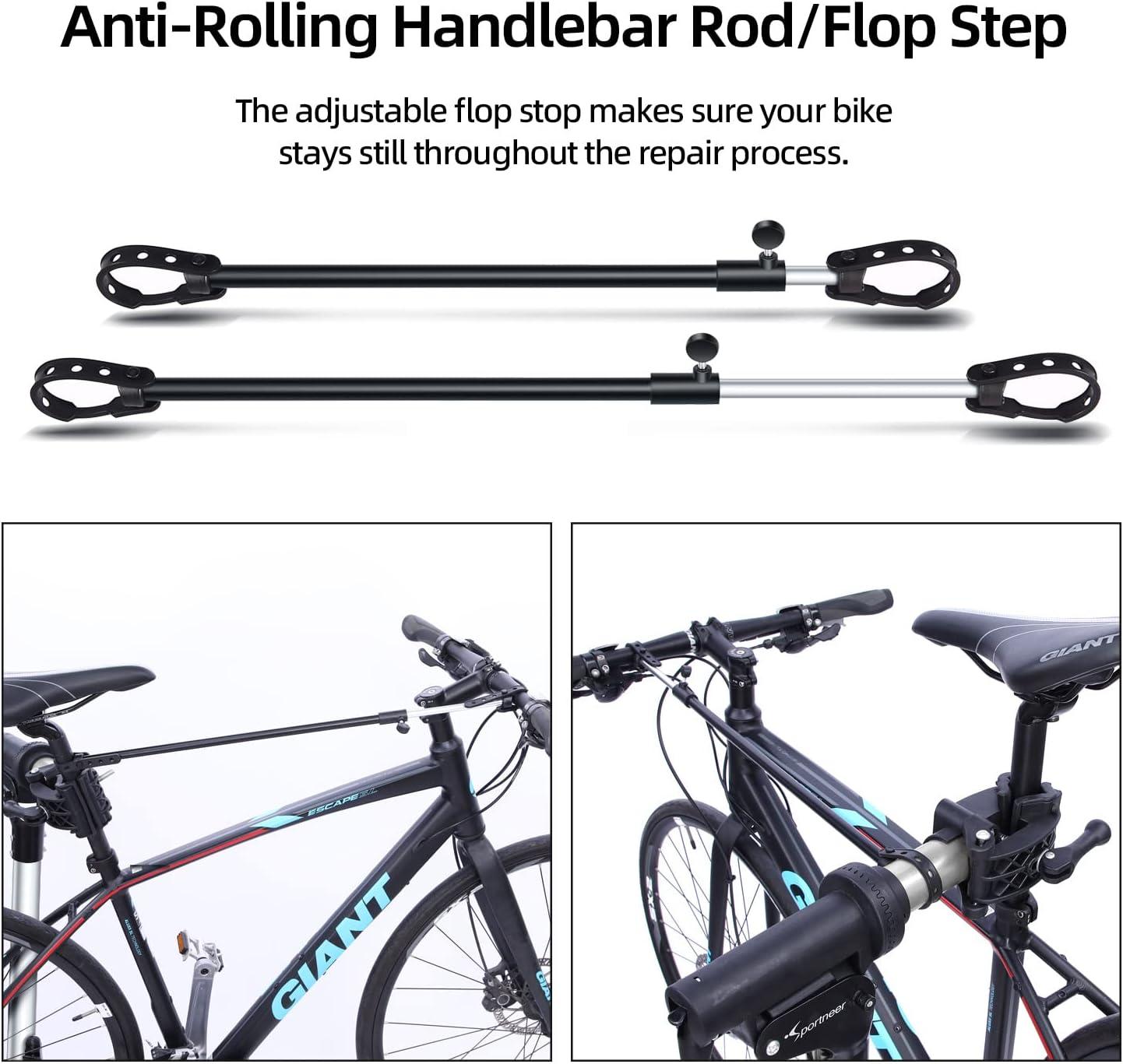 image:imageSportneer Bike Repair Stand Height Adjustable Bike Work Stand with Magnetic Tool Tray 360 Rotatable Bicycle Stand with Multiple Quick Release for Home Bicycle Mechanic Foldable Max Load 60lbsBlack