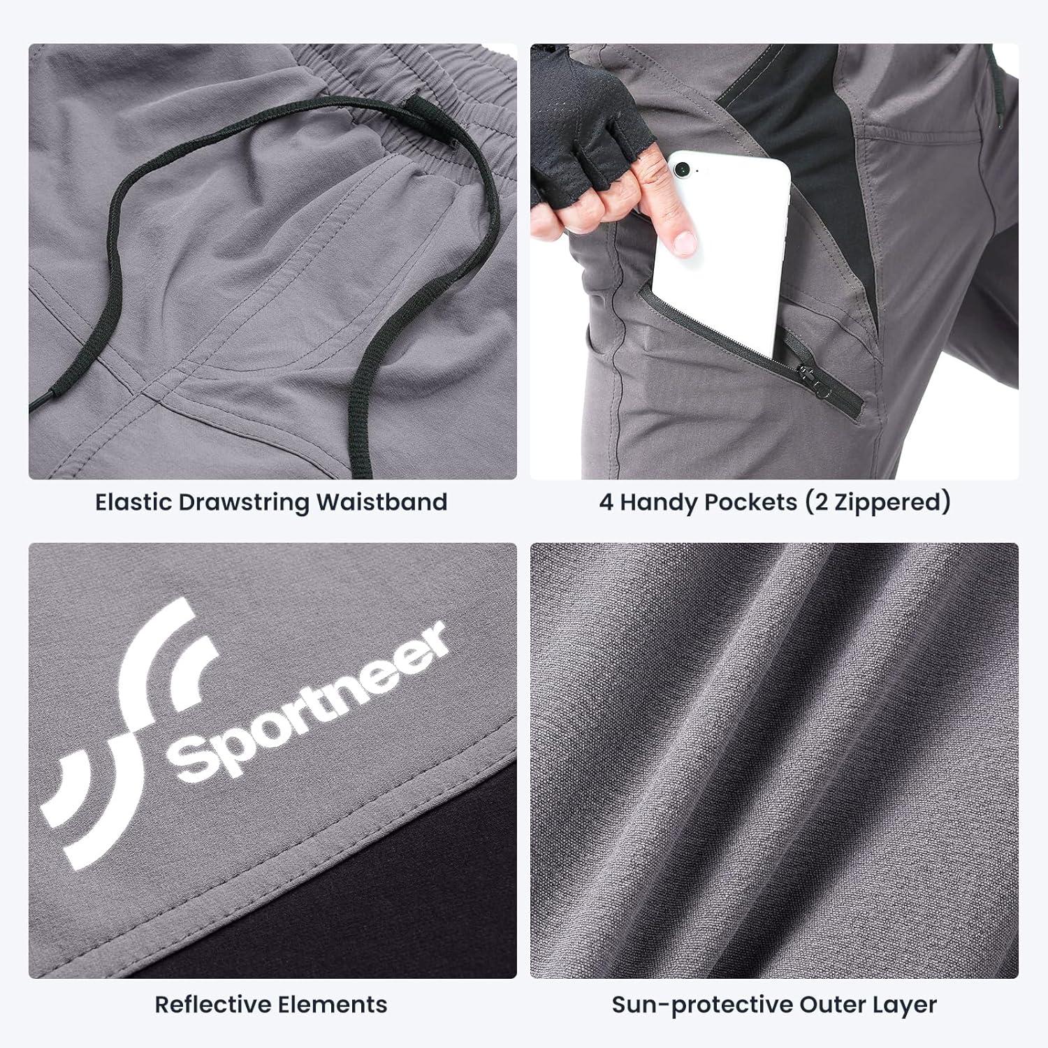 image:imageSportneer Bike Shorts for Men 3D Padded Lightweight Riding Biking Cycling Mountain Bike Shorts for Men with Zipper PocketsGrey