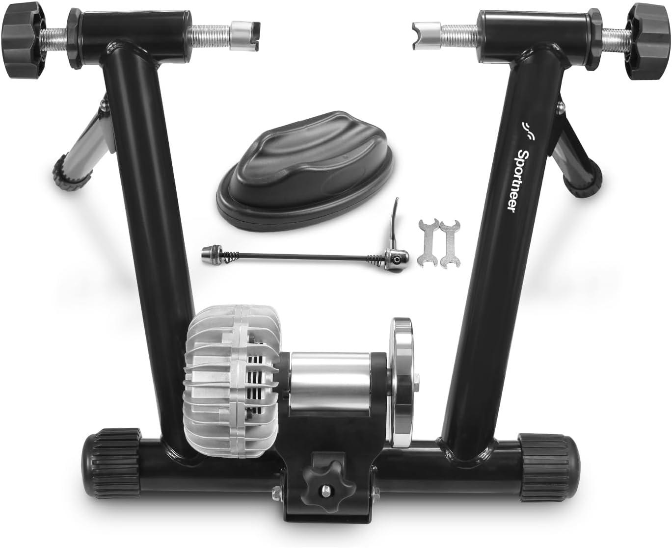 image:imageSportneer Bike Trainer Fluid Stationary Bike Stand for 2629 amp 700C Wheels Auto Resistance Control Bike Trainer Stand for Indoor Riding with Noise Reduction Wheel for Road Bikesfluid roller trainer