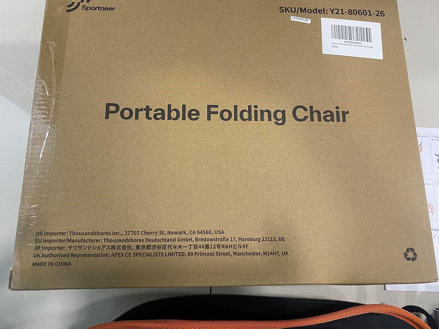 image:imageSportneer Camping Chairs Lightweight Outdoor Chairs with 2 Side Pockets amp Storage Bag Foldable amp Portable Lawn Chairs for Camping Hiking Lawn Picnic Beach Outdoor Travel 1 BlackBlack
