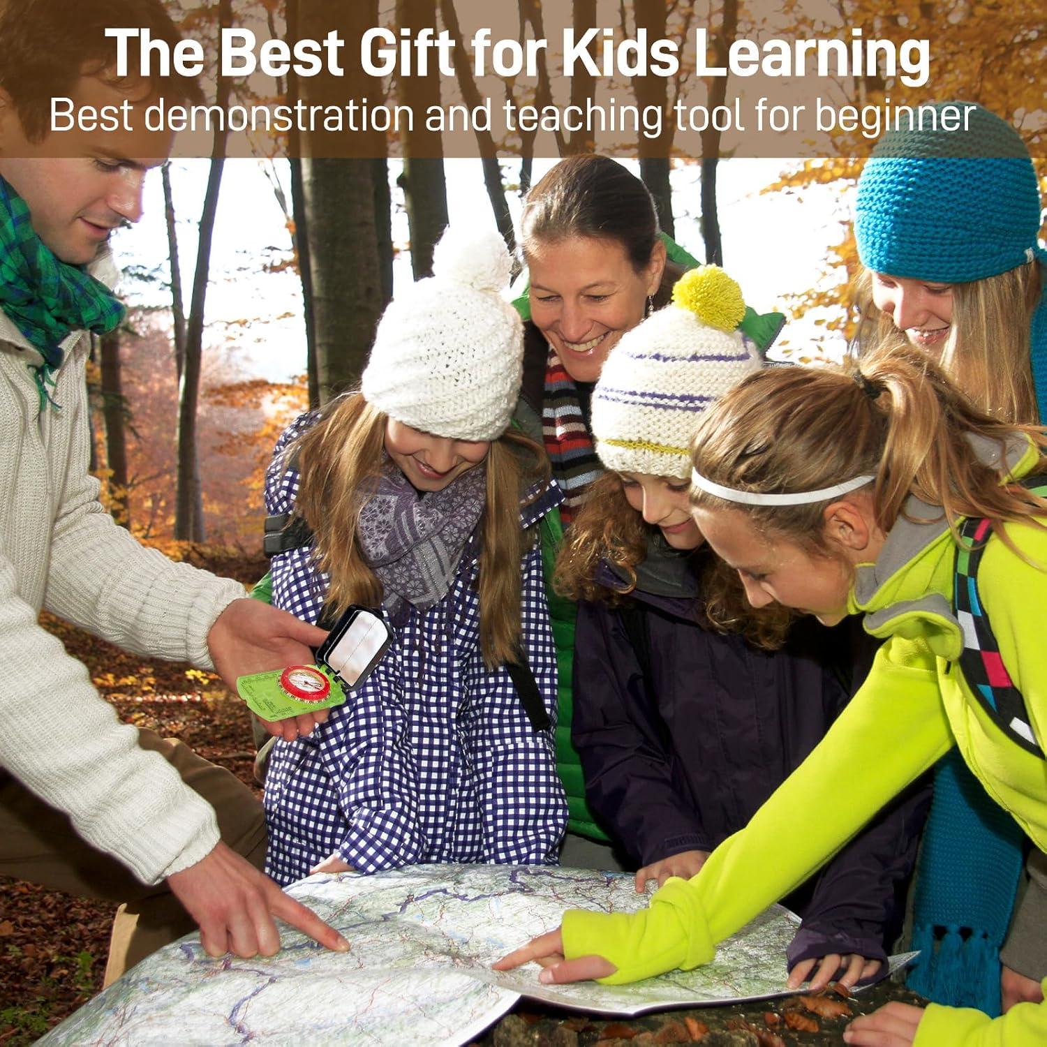 image:imageSportneer Compass Hiking Survival Compass with Mirror Orienteering Compass Boy Scout Compass for Kids Gifts Hiking Camping Backpacking Map NavigationGreen