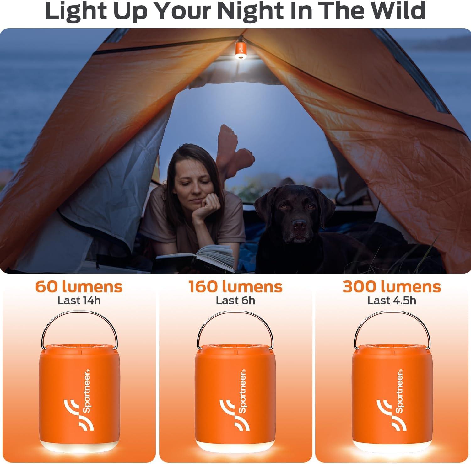 image:imageSportneer Mini Air Pump 1600mAh Rechargeable Air Pump for Inflatables with Hook Magnetic and Light Function Air Mattress Pump for Pool Floats Sleeping Pads Swimming Ring Vacuum Storage BagsOrange