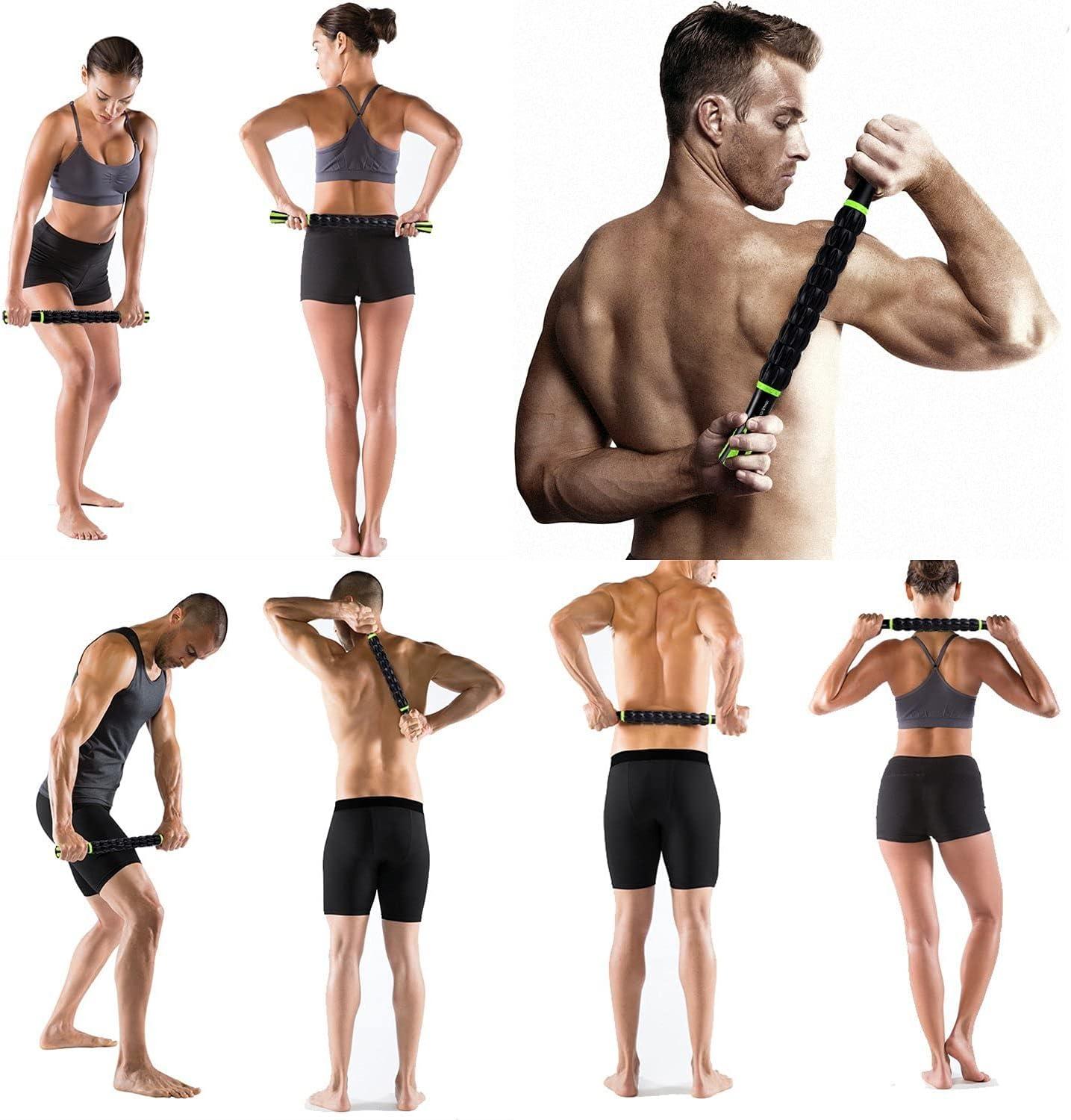 image:imageSportneer Muscle Roller Stick Massage Stick for Athletes Reducing Soreness and Muscle Strain Soothing Legs Cramps Physical Therapy amp Body Recovery Black Green
