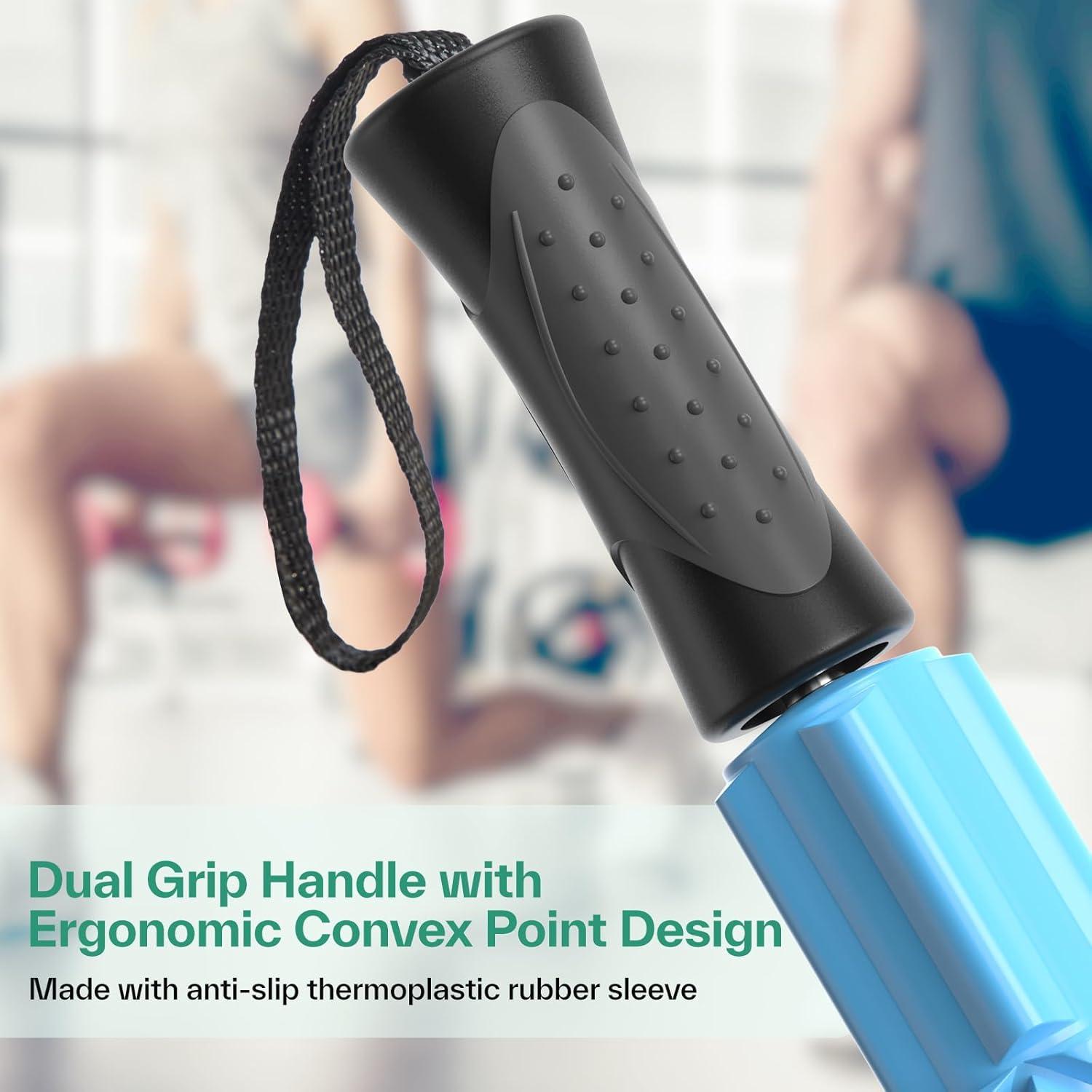 image:imageSportneer Muscle Roller Stick Handheld EVA Foam Massage Stick for Athletes and Runners Relief Muscle Soreness Cramping and Tightness Help Legs and Back Recovery