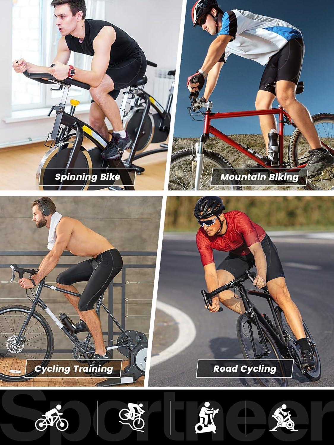 image:imageSportneer Padded Bike Shorts for Men 4D Padding Mens Bicycle Cycling Biking Clothing Shorts Breathable and AbsorbentBlack Grey Lines