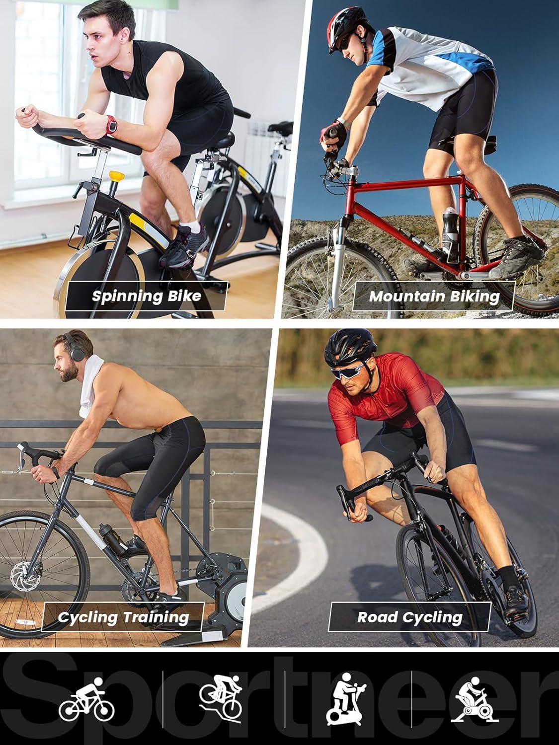 image:imageSportneer Padded Bike Shorts for Men 4D Padding Mens Bicycle Cycling Biking Clothing Shorts Breathable and AbsorbentDark Blue Line