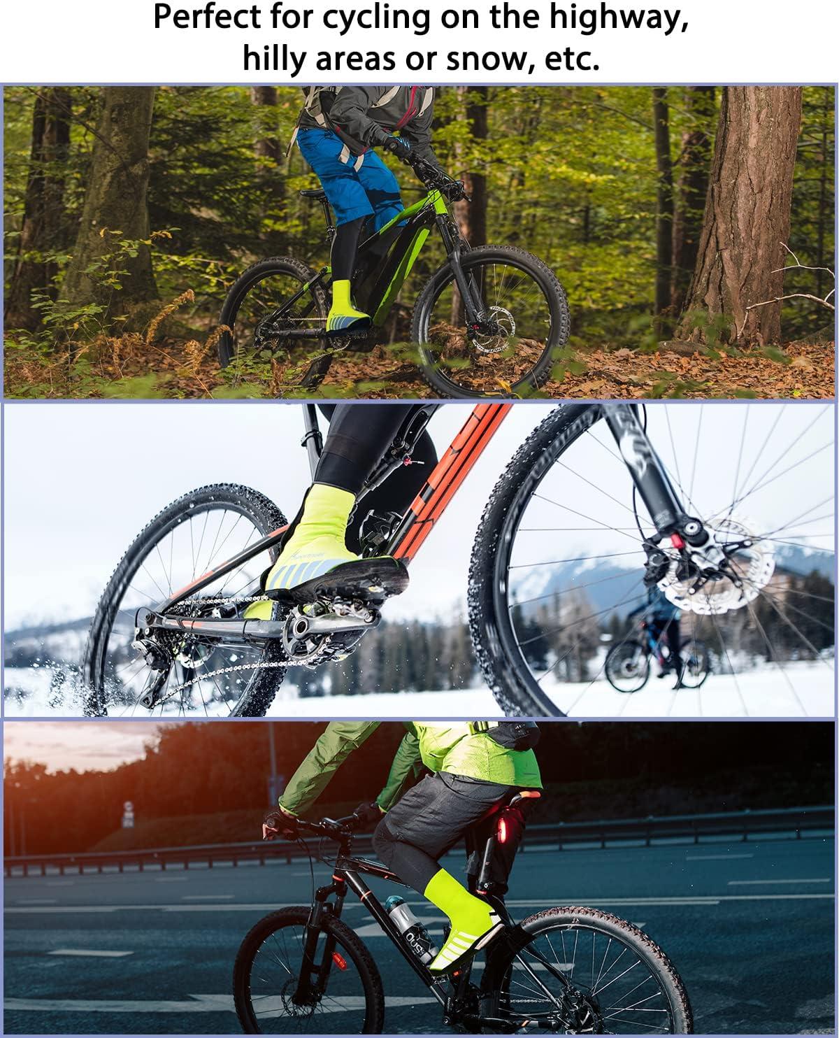 image:imageSportneer Shoe Covers Neoprene Waterproof and Windproof Shoes Covers for Rain Winter Thermal Warmers Overshoes Bike Shoe Cover for Road Bike Mountain Bike No Zip Closure Design Large