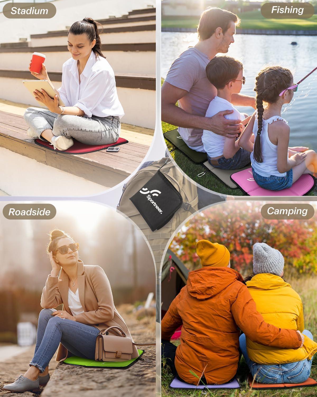 image:imageSportneer Sitting Pad Lightweight Waterproof Folding Seat Pad for Backpacking 1575 x 1575 Portable Camping Seat Mat for Hiking Picnics amp Outdoor UseFruit Green