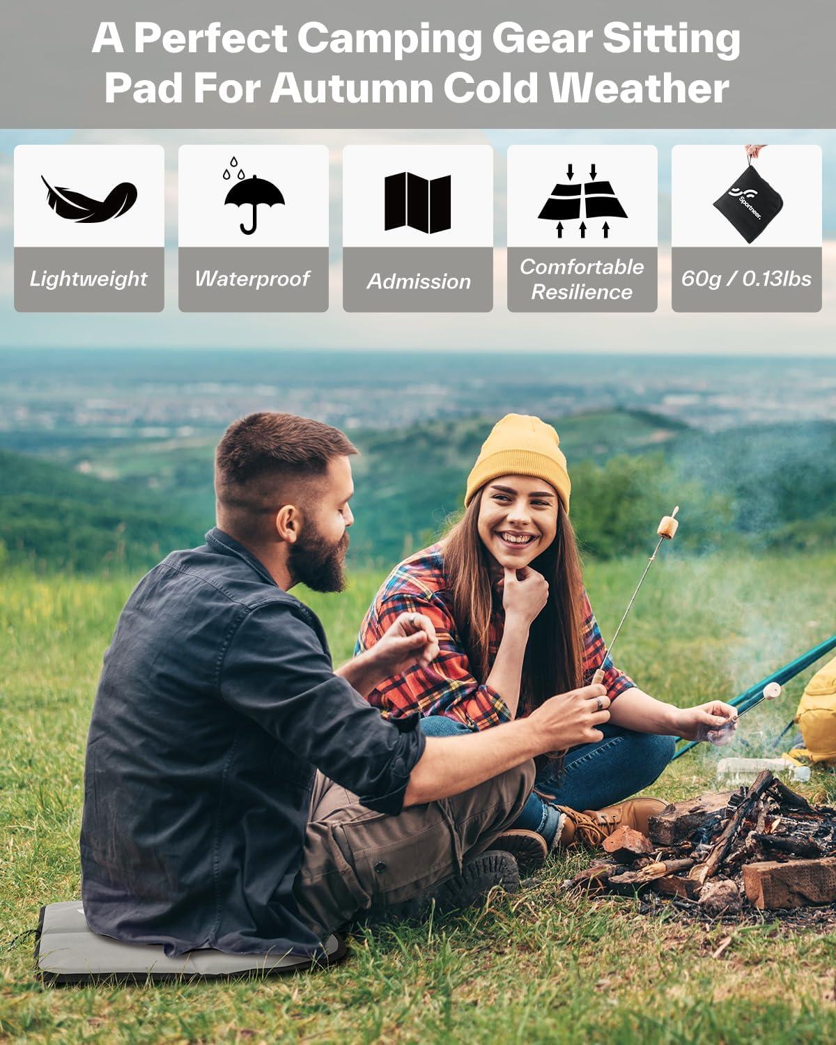 image:imageSportneer Sitting Pad Lightweight Waterproof Folding Seat Pad for Backpacking 1575 x 1575 Portable Camping Seat Mat for Hiking Picnics amp Outdoor UseGrey