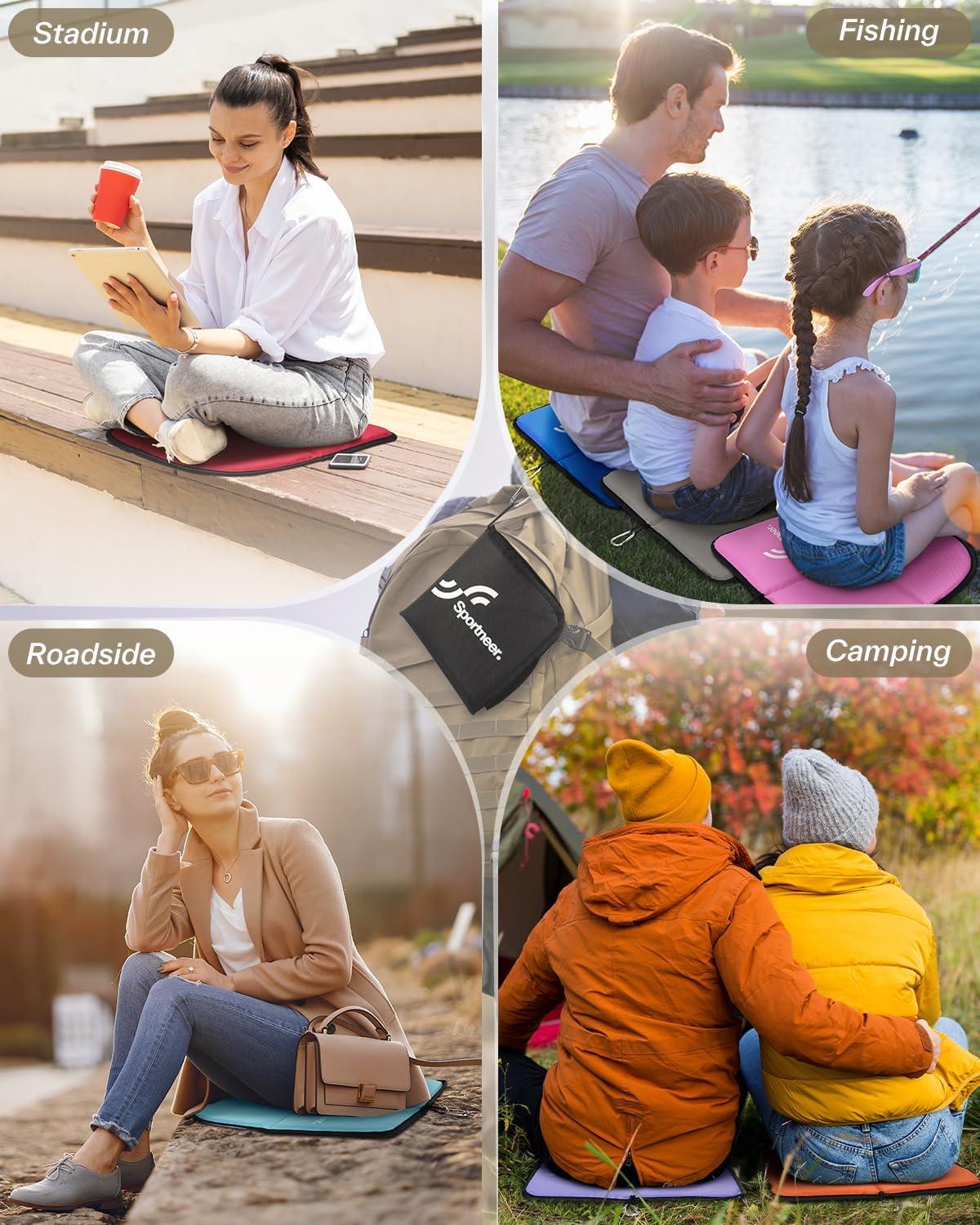 image:imageSportneer Sitting Pad Lightweight Waterproof Folding Seat Pad for Backpacking 1575 x 1575 Portable Camping Seat Mat for Hiking Picnics amp Outdoor UseFruit Green