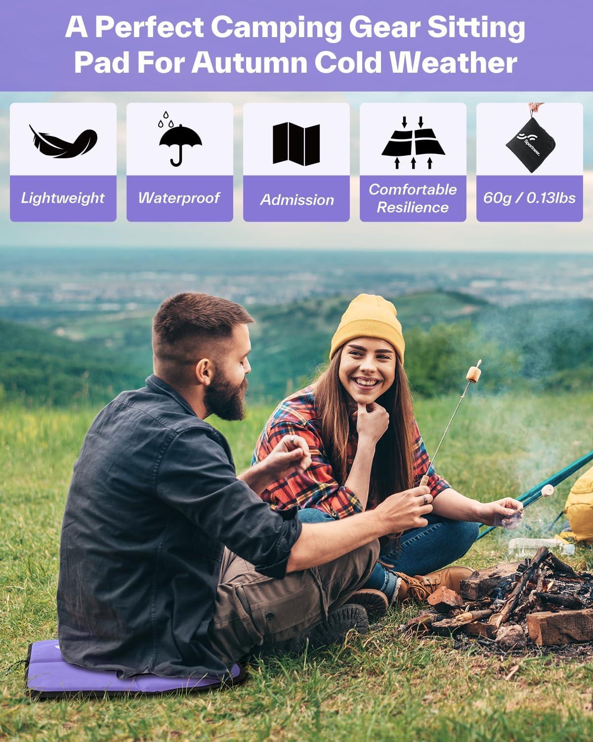 image:imageSportneer Sitting Pad Lightweight Waterproof Folding Seat Pad for Backpacking 1575 x 1575 Portable Camping Seat Mat for Hiking Picnics amp Outdoor UsePurple