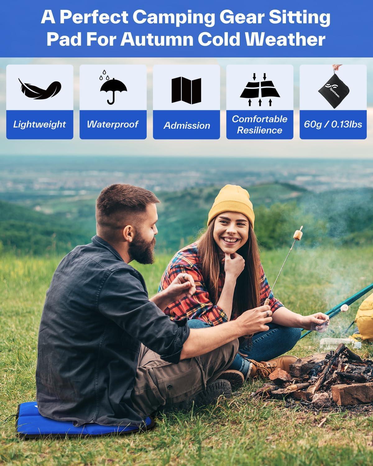 image:imageSportneer Sitting Pad Lightweight Waterproof Folding Seat Pad for Backpacking 1575 x 1575 Portable Camping Seat Mat for Hiking Picnics amp Outdoor UseBlue