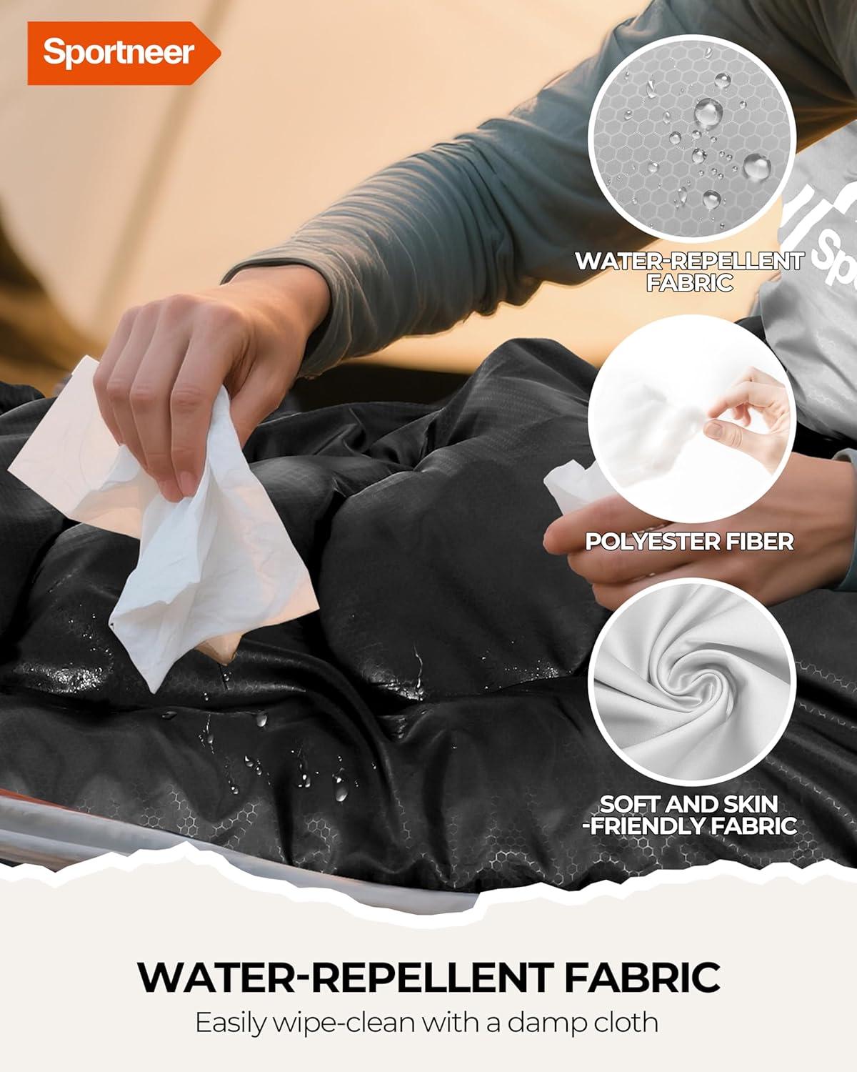 image:imageSportneer Sleeping Bag for Adults amp Kids Cold Weather amp Warm Waterproof Camping Sleeping Bag Compact Portable for Camping Hiking amp TravelBlack Light Gray