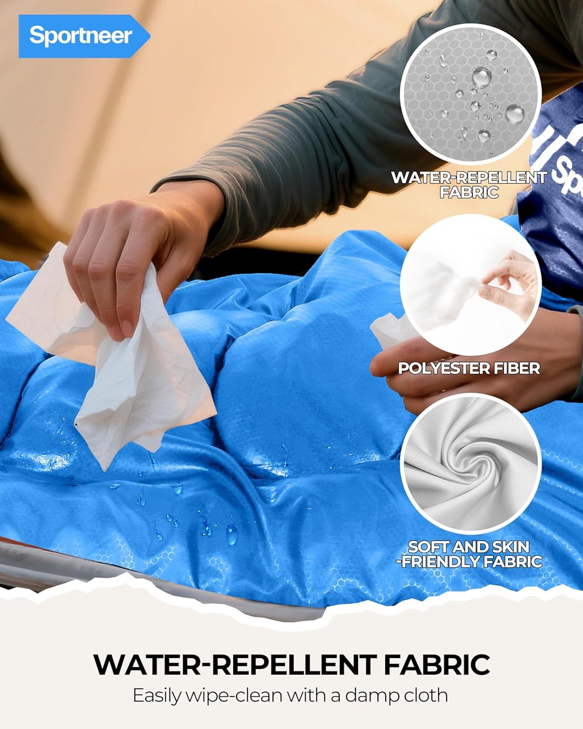 image:imageSportneer Sleeping Bag for Adults amp Kids Cold Weather amp Warm Waterproof Camping Sleeping Bag Compact Portable for Camping Hiking amp TravelLight Blue Dark Blue