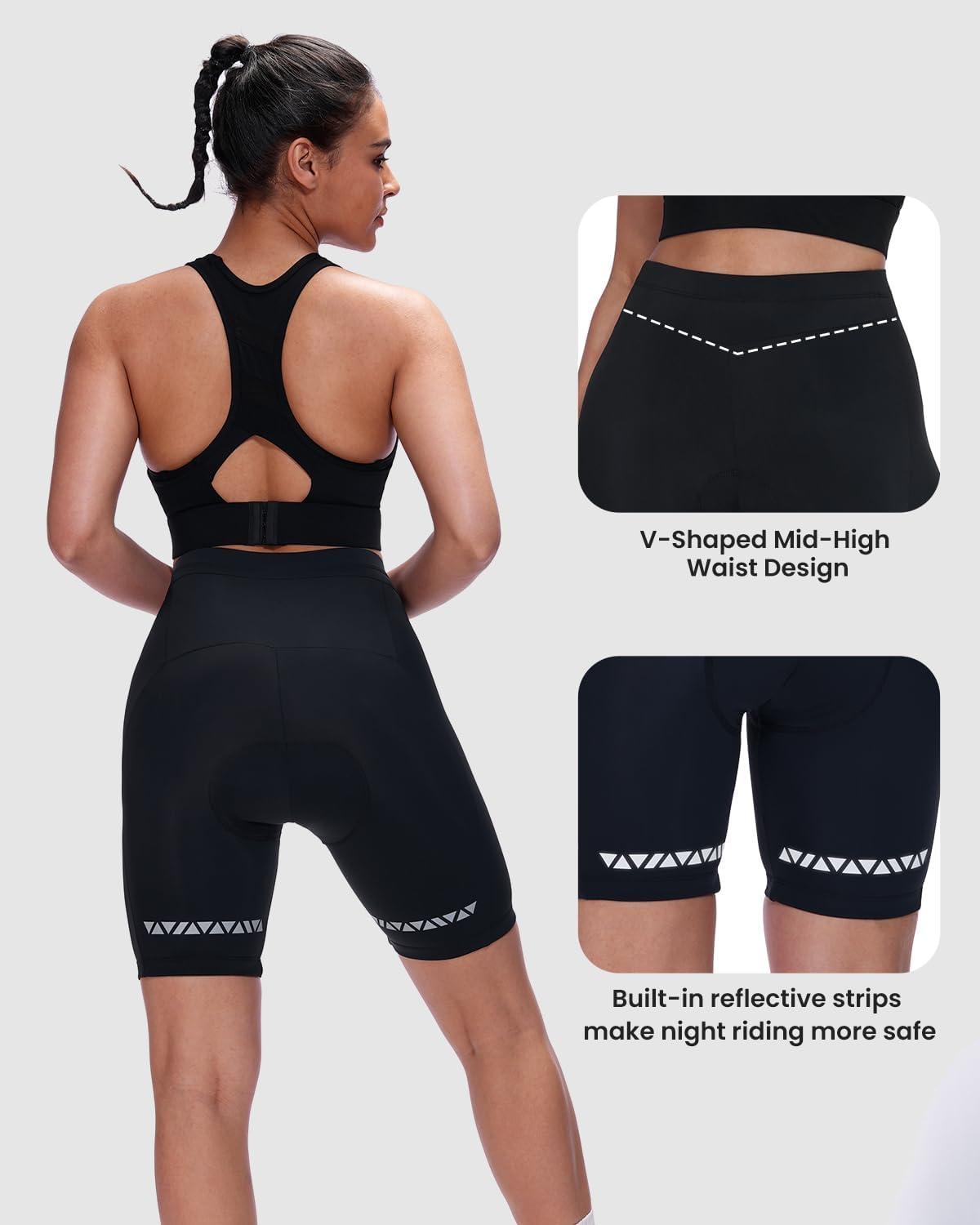 image:imageSportneer Women Padded Bike Shorts Bicycle Cycling Shorts for Womens Biking 4D Gel Padding for Mountain Bike and Road BikeBlack