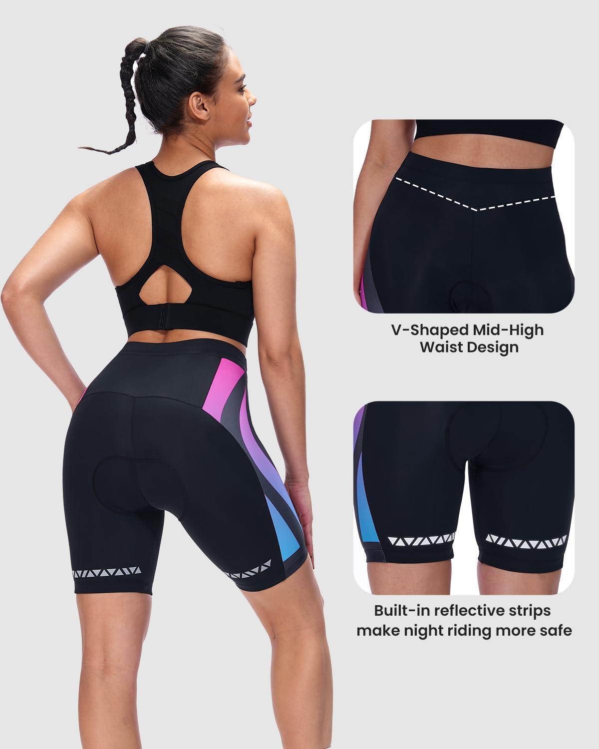 image:imageSportneer Women Padded Bike Shorts Bicycle Cycling Shorts for Womens Biking 4D Gel Padding for Mountain Bike and Road BikeMulticolor