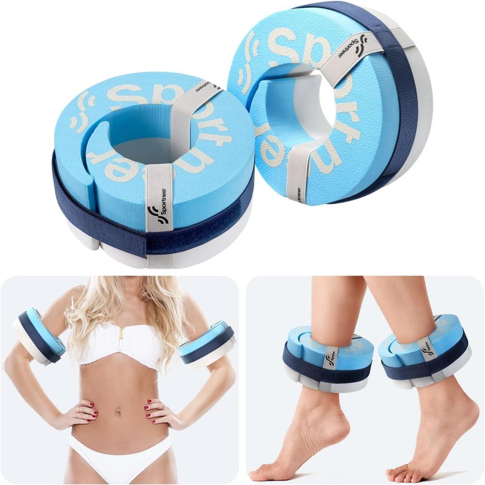 image:imageFoam Aquatic Cuffs Exercise Equipment Sportneer Water Aerobics Float Ring with Adjustable Webbing Pool Exercise Workout Set Water Ankle RingSkyBlue
