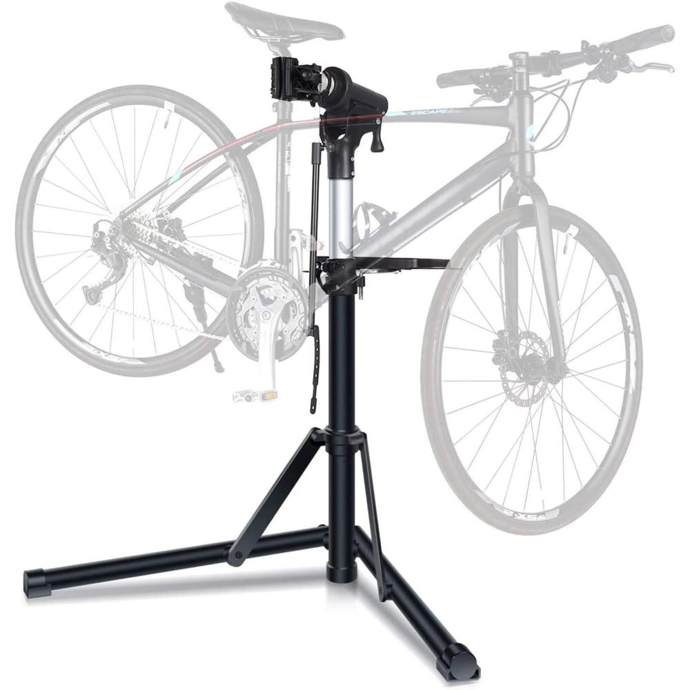 image:imageSportneer Bike Repair Stand Height Adjustable Bike Work Stand with Magnetic Tool Tray 360 Rotatable Bicycle Stand with Multiple Quick Release for Home Bicycle Mechanic Foldable Max Load 60lbsBlack