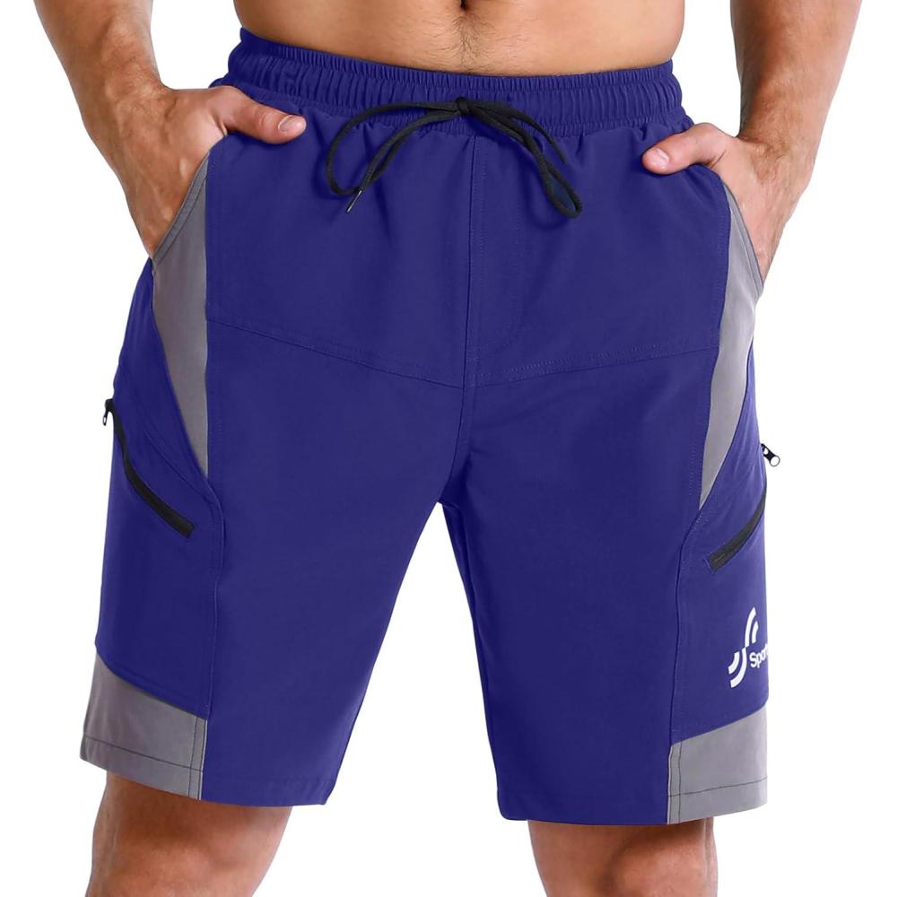 image:imageSportneer Bike Shorts for Men 3D Padded Lightweight Riding Biking Cycling Mountain Bike Shorts for Men with Zipper PocketsNavy Blue