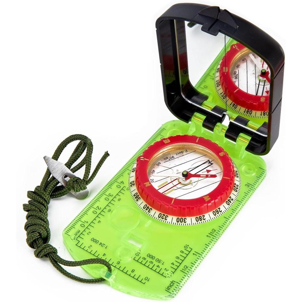 image:imageSportneer Compass Hiking Survival Compass with Mirror Orienteering Compass Boy Scout Compass for Kids Gifts Hiking Camping Backpacking Map NavigationGreen