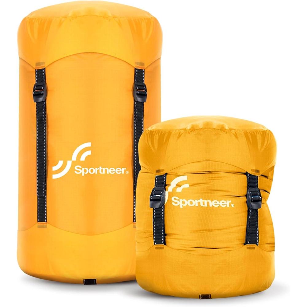 image:imageSportneer Compression Sack 13L20L40L50L Sleeping Bag Stuff Sack TearResistant Ultralight Sleeping Bag Compression SackSpace Saving Gear for Camping Hiking TravelOrange