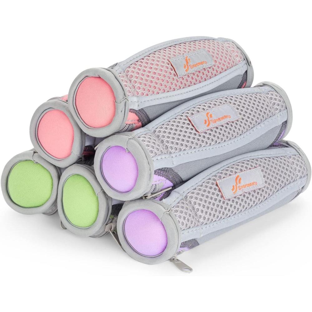 image:imageSportneer Hand Weights for Women Walking Weights Set 6pcs 1lb 2lb 3lb Each Soft Dumbbells with Hand Strap for Home Workout Running Physical Therapy Aerobics