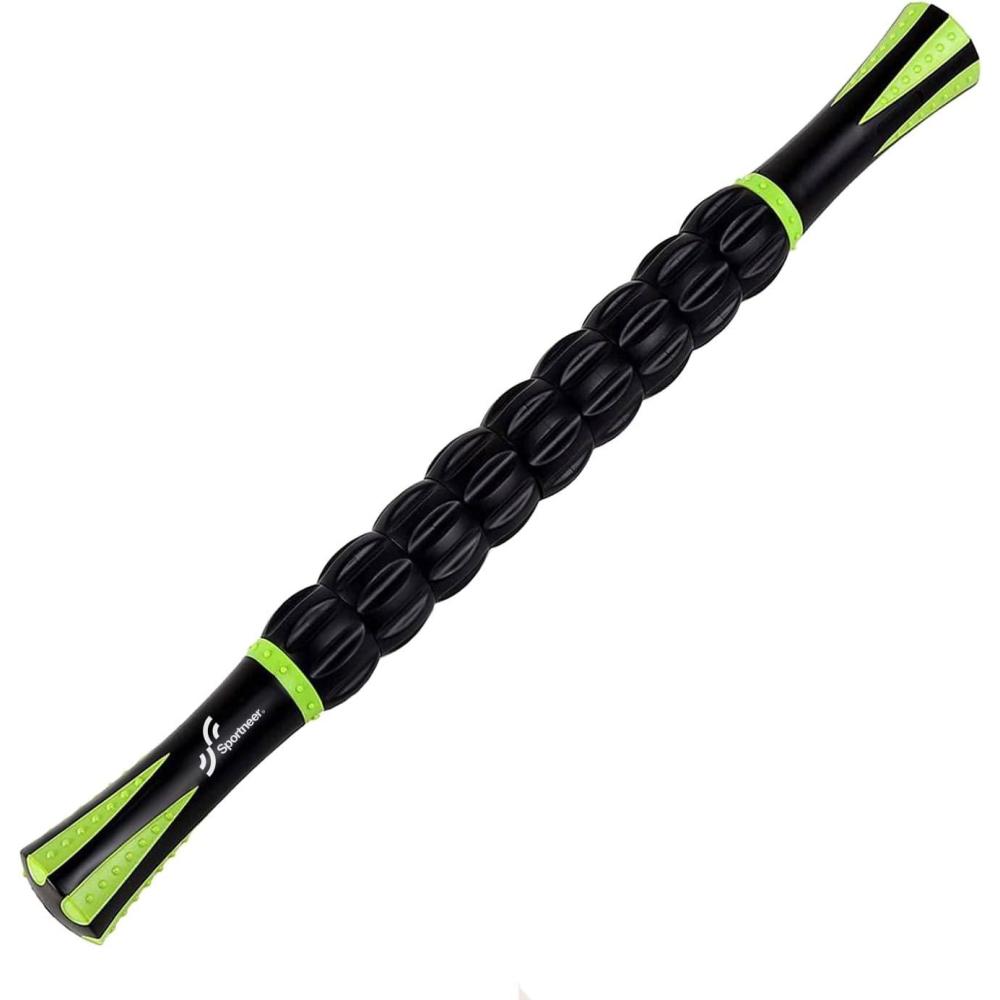 image:imageSportneer Muscle Roller Stick Massage Stick for Athletes Reducing Soreness and Muscle Strain Soothing Legs Cramps Physical Therapy amp Body Recovery Black Green