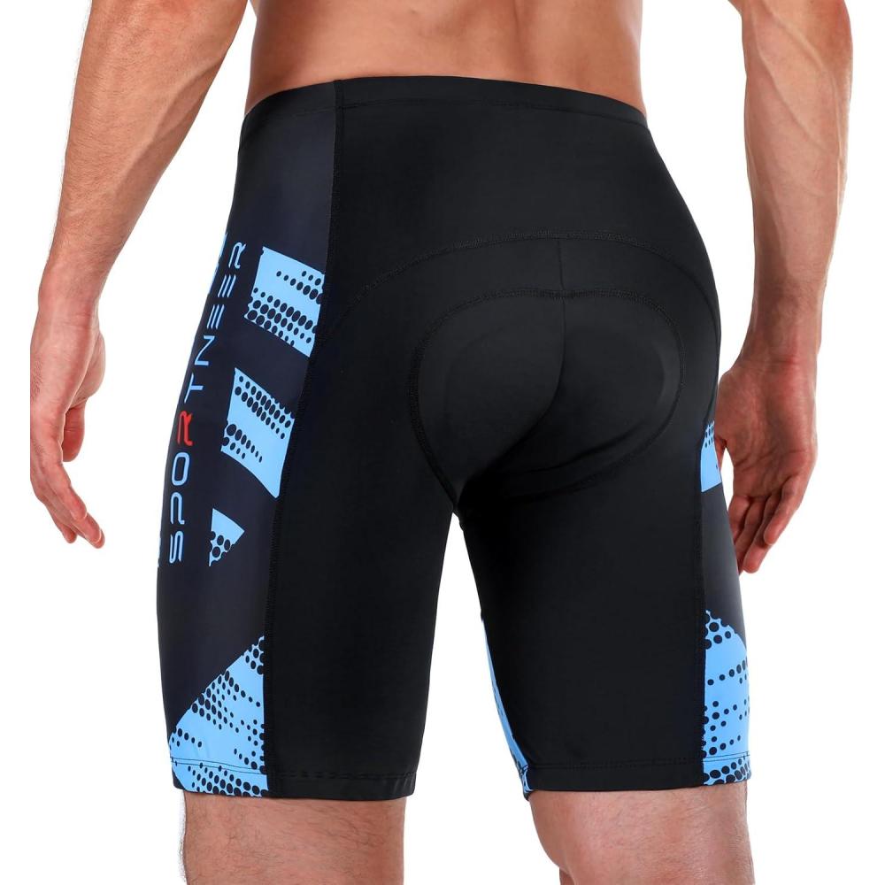 image:imageSportneer Padded Bike Shorts for Men  4D Padding Mens Bicycle Cycling Biking Clothing Shorts Breathable and AbsorbentBlue