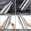 Flask Water Bottles: Sportneer 17oz Insulated Stainless Steel Water Bottle Reusable Double Walled Metal Bottle Cola Shape Thermos Leak-Proof 24 Hours Cold 12 Hours Hot for Travel Hiking, 500ml Silver