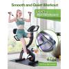 Foldable Exercise Bike Stationary Bike, Sportneer 4 in 1 Indoor Cycling Bike with 16 Level Magnetic Resistance Training Bike with Arm Resistance Band PVC Floor Mat Fitness Bike for Home Gym Workout