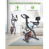 Foldable Exercise Bike Stationary Bike, Sportneer 4 in 1 Indoor Cycling Bike with 16 Level Magnetic Resistance Training Bike with Arm Resistance Band PVC Floor Mat Fitness Bike for Home Gym Workout