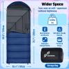 Sportneer 0 Degree Sleeping Bag, Crystal Velvet Fabric Lining XXL Winter Cold Weather Sleeping Bag, Big and Tall Zero Degree Camping, Detachable Hood Compression Sack