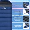 Sportneer 0 Degree Sleeping Bag, Crystal Velvet Fabric Lining XXL Winter Cold Weather Sleeping Bag, Big and Tall Zero Degree Camping, Detachable Hood Compression Sack