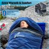 Sportneer 0 Degree Sleeping Bag, Crystal Velvet Fabric Lining XXL Winter Cold Weather Sleeping Bag, Big and Tall Zero Degree Camping, Detachable Hood Compression Sack