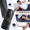 Sportneer 4 in 1 Foam Roller Set: Dual Textures Foam & Foot Roller, Stringed Lacrosse Ball, Muscle Set for Whole Body Release(Black)