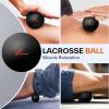 Sportneer 4 in 1 Foam Roller Set: Dual Textures Foam & Foot Roller, Stringed Lacrosse Ball, Muscle Set for Whole Body Release(Black)