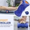 Sportneer 4 in 1 Foam Roller Set: Dual Textures Foam & Foot Roller, Stringed Lacrosse Ball, Muscle Set for Whole Body Release(Blue)