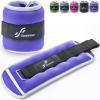 Sportneer Ankle Weights Wrist Weights Pair of 1/2/4/6/10 LBS for Men Women Kids Strength Training Wrist and Ankle Weights Set with Reflective Strips for Dancing Running Walking Fitness Workout Gym(Purple)