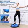 Sportneer Balance Ball Trainer with Resistance Bands and Pump – Inflatable Half Yoga Ball for Home Gym Full-Body Workouts – 23 Inch Non-Slip Half Exercise Ball for Core Strength Training, 350lb Cap
