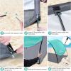 Sportneer Beach Tent Sun Shelter: UPF 50+ UV Protection Beach Canopy Tent Sun Shade for 2-3 Person, Easy Set Up Canopy with 8 Wind Ropes and 12 Ground Stakes, Size 96.5”x55.7”(Turquoise)