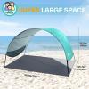 Sportneer Beach Tent Sun Shelter: UPF 50+ UV Protection Beach Canopy Tent Sun Shade for 2-3 Person, Easy Set Up Canopy with 8 Wind Ropes and 12 Ground Stakes, Size 96.5”x55.7”(Turquoise)