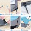Sportneer Beach Tent Sun Shelter: UPF 50+ UV Protection Beach Canopy Tent Sun Shade for 2-3 Person, Easy Set Up Canopy with 8 Wind Ropes and 12 Ground Stakes, Size 96.5”x55.7”(Blue)