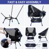 Sportneer Camping Chair: 3 Heights Adjustable Lawn Chairs with 2 Side Pockets – Compact & Portable Folding Chairs for Outside, Camping, Hiking, Picnic and Beach (2, Blue)(Blue)