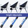 Sportneer Camping Chair: 3 Heights Adjustable Lawn Chairs with 2 Side Pockets – Compact & Portable Folding Chairs for Outside, Camping, Hiking, Picnic and Beach (2, Blue)(Blue)