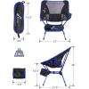 Sportneer Camping Chairs, Lightweight Outdoor Chairs with 2 Side Pockets & Storage Bag, Foldable & Portable Lawn Chairs for Camping Hiking Lawn Picnic Beach Outdoor Travel (1, Black)(Blue  2 Pack)